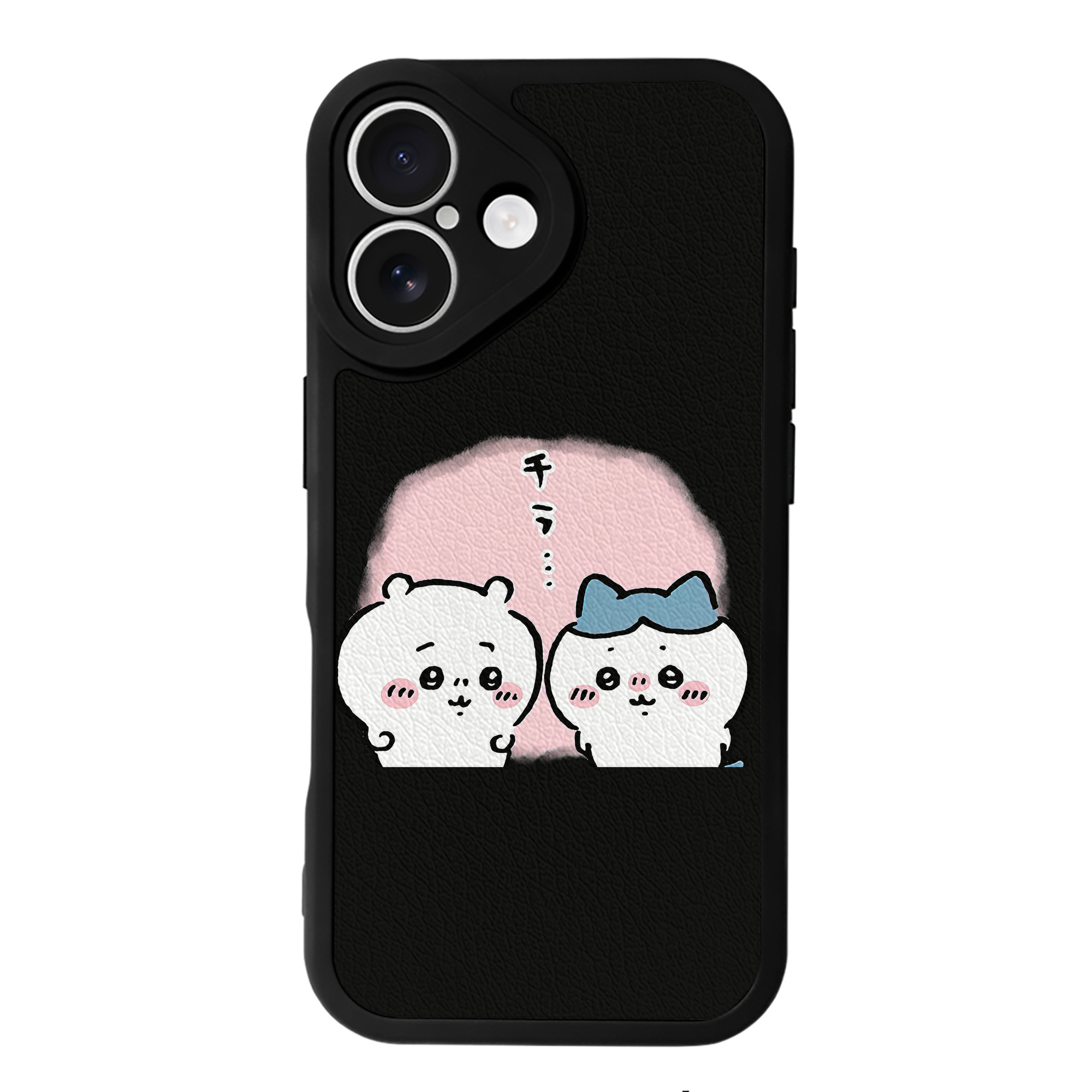 （画像用） ちいかわ ハチワレ Chii-kawa hachiware 【iPhone 16シリーズ対応】シリコンスマホケース（レザー調） 材質：シリコン